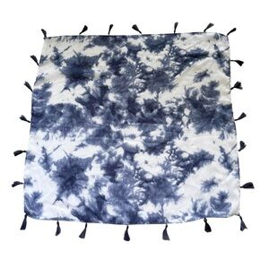 Blue & White Tie-Dye Scarf